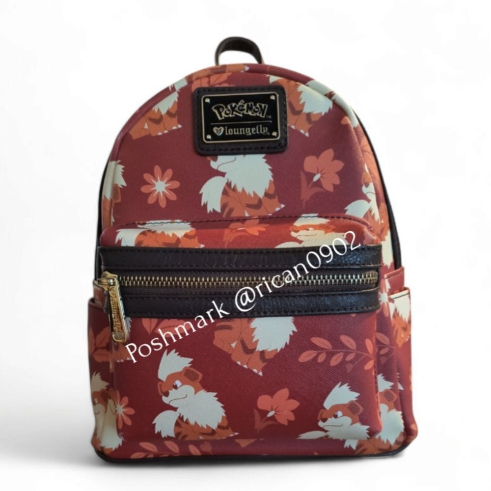 Loungefly Pokémon Growlithe Floral Allover Print Mini Backpack
